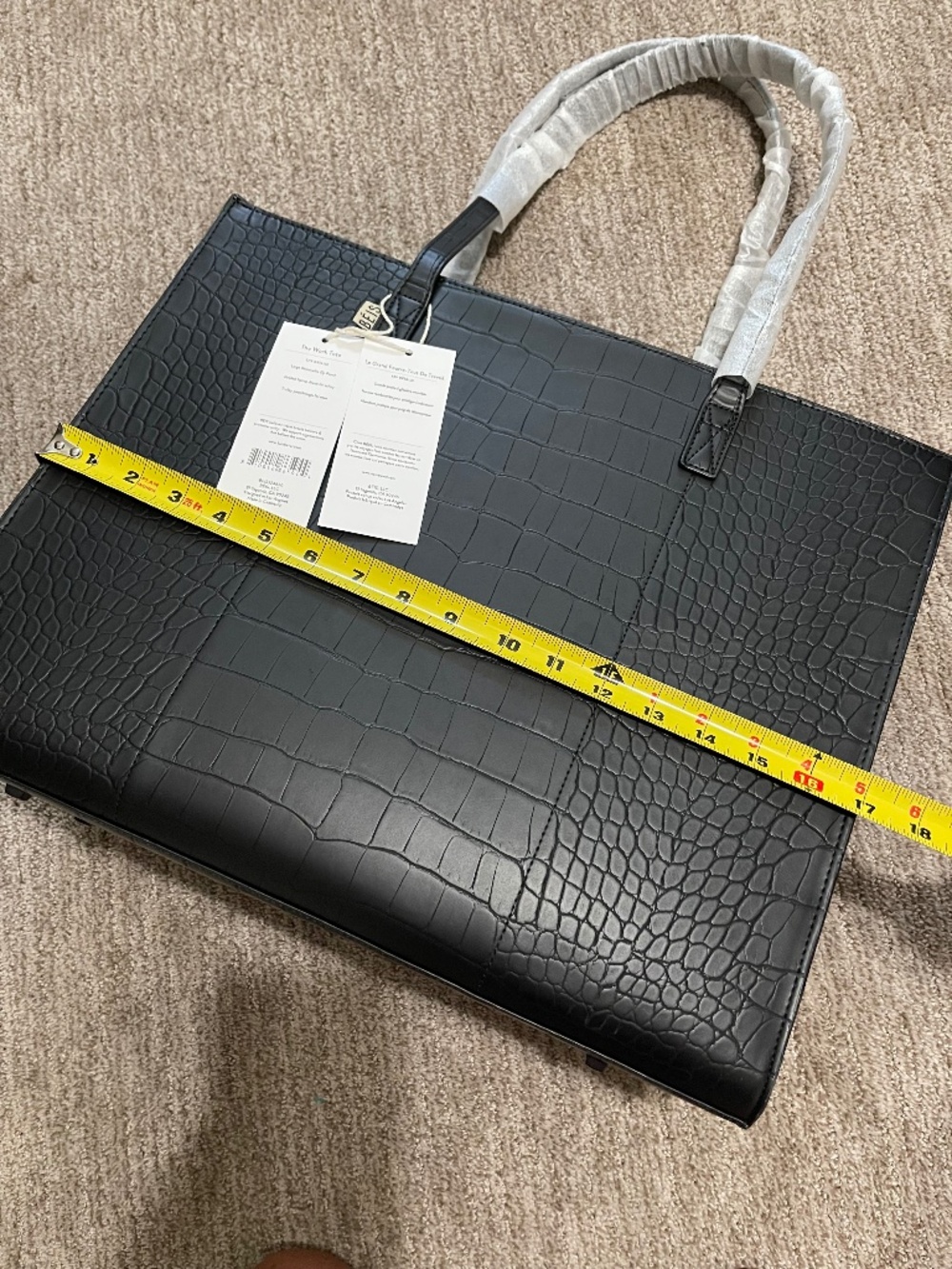 BEIS Large Work Tote in Black Croc NEW with tags - Picture 14 of 15